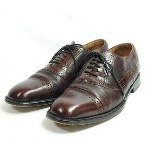Mezlan Cap Toe Brogue Derby Marque Men's Size 9 Brown Leather Lace Up